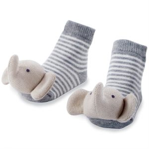 Mud Pie Elephant Rattle Toe Socks