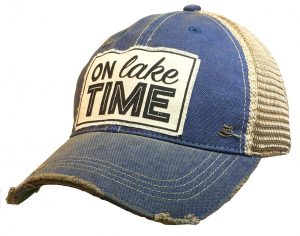 Vintage Life Distressed Trucker Hat: On Lake Time $25.00