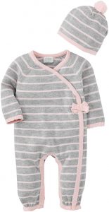 Mud Pie Pink Grey Knitted Gift Set